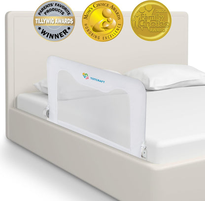 Bed Safety Rails for Toddlers - Bed Rail Guard for Queen, King, Full Szie, Twin Mattress Bed (White, 35.5W*23.5H Inch (Regular Extra Tall))