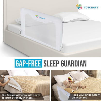 Bed Safety Rails for Toddlers - Bed Rail Guard for Queen, King, Full Szie, Twin Mattress Bed (White, 35.5W*23.5H Inch (Regular Extra Tall))