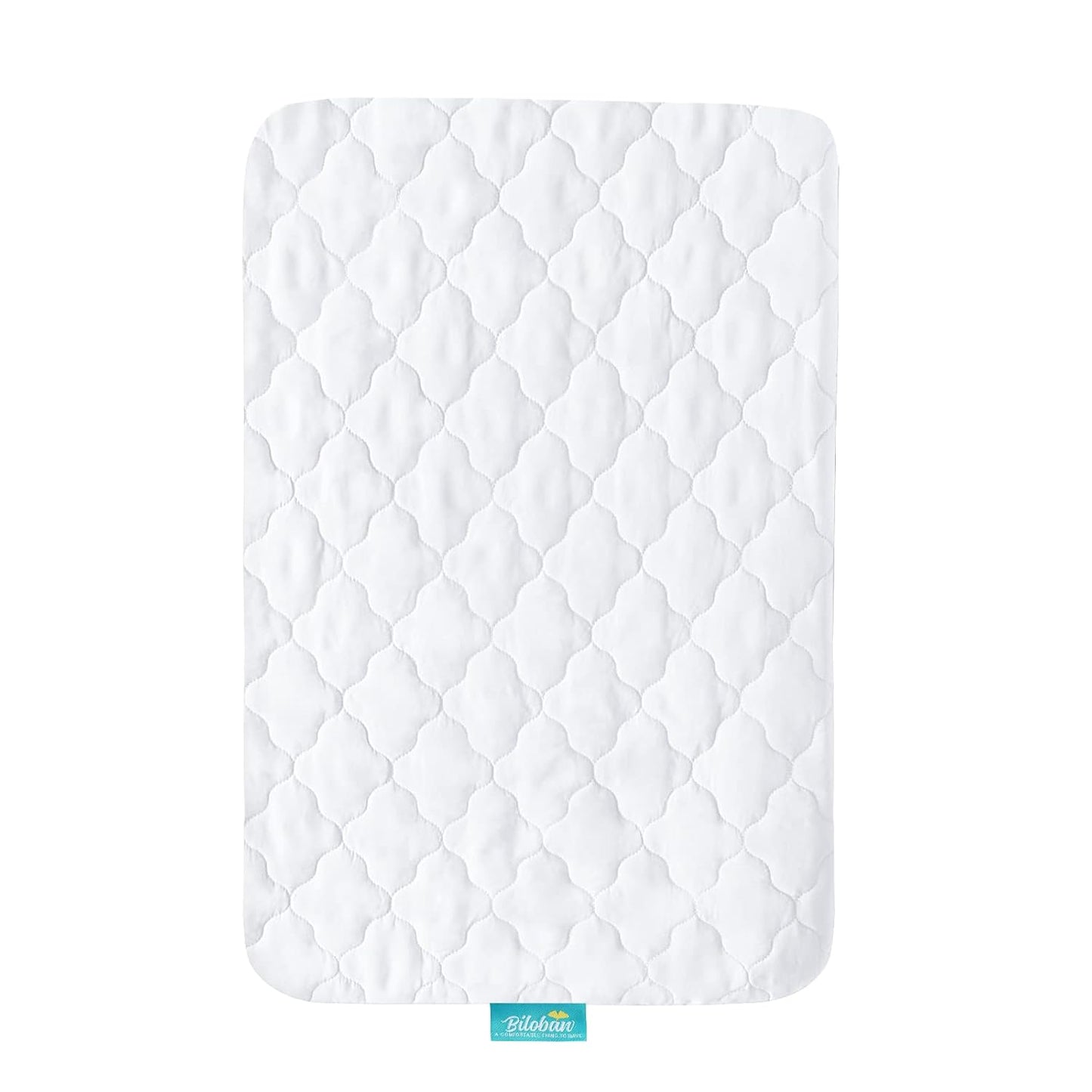 Mini Crib Mattress Protector 38" X 24" Sheets Fitted Waterproof Mini Crib Mattress Pad Cover, Noiseless & Machine Wash 100% Absorbent Mattress Protector Sheet Quilted, White
