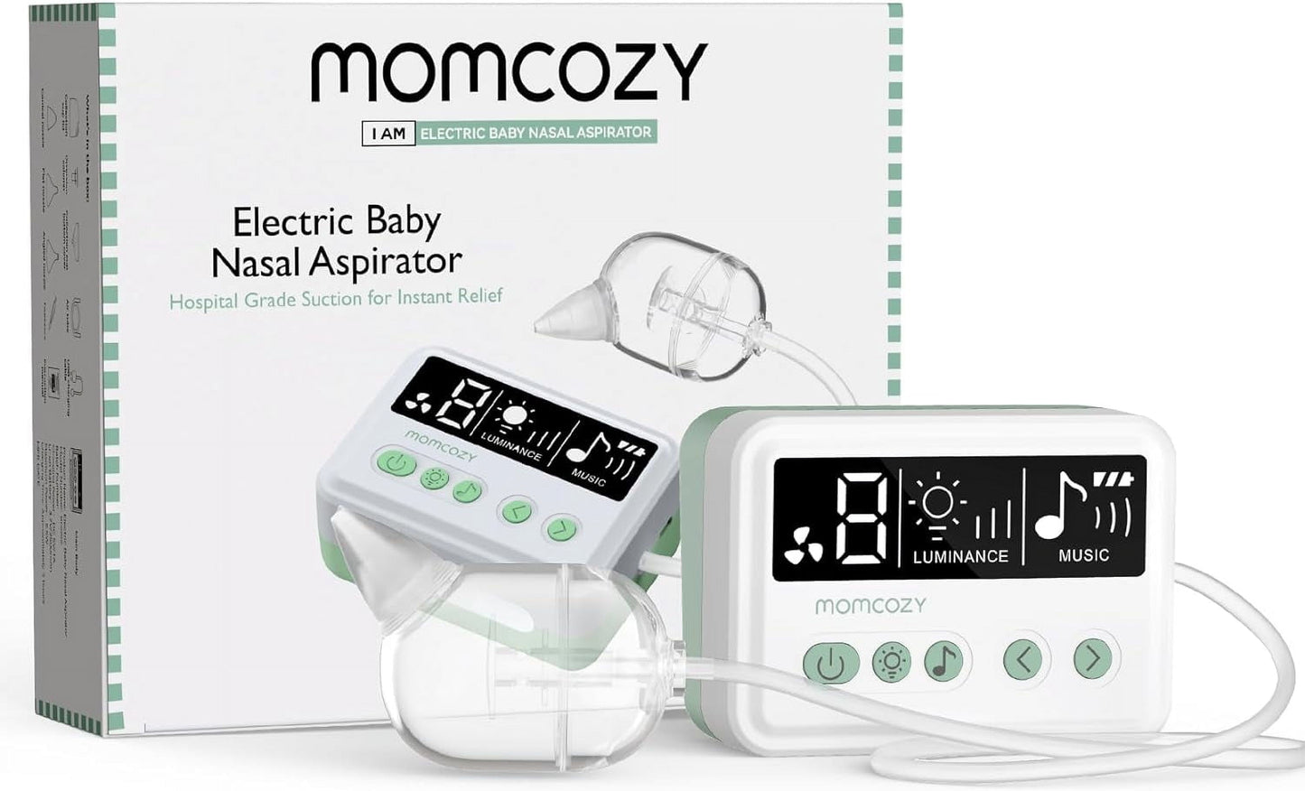 Nasal Aspirator for Toddler, 65Kpa Electric Nose Aspirator for Toddler, Baby Nose Sucker with 9 Suction Levels, 3 Silicone Tips, Nose Cleaner