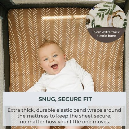 - 2 Pack Premium Pack N Play Sheets Fitted for Standard Pack and Plays and Mini Cribs - Ultra-Soft Cotton Blend, Stylish Woodland Pattern, Safe and Snug for Baby (Wildlife)