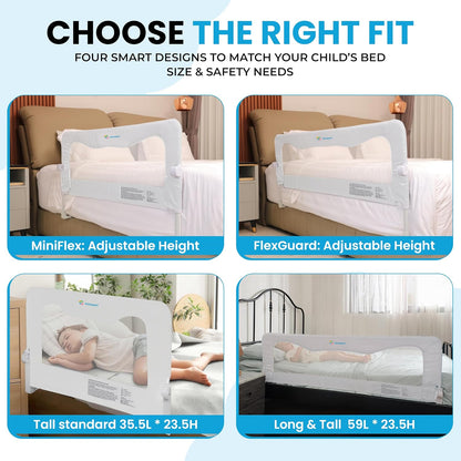 Bed Safety Rails for Toddlers - Bed Rail Guard for Queen, King, Full Szie, Twin Mattress Bed (White, 35.5W*23.5H Inch (Regular Extra Tall))