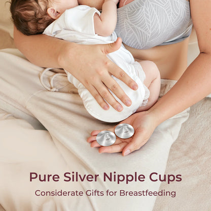 999 Silver Perforated Nursing Cups for Breastfeeding Essential, Regular Size